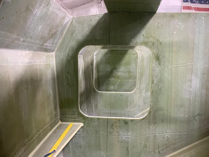  Yacht Photos Pics Interior view of 2024 Schionning Arrow 1280 S catamaran under construction.