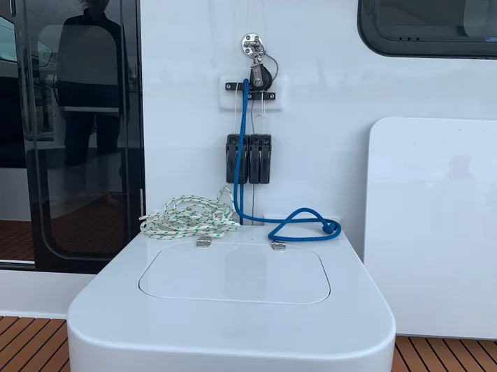  Yacht Photos Pics 2024 Schionning Arrow 1280 S yacht deck with ropes and winch.