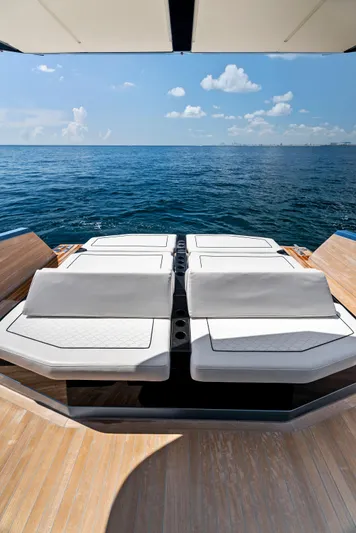  Yacht Photos Pics Luxury Wally WALLYPOWER58 yacht deck with ocean view, 2023 model.