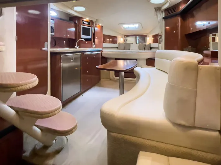  Yacht Photos Pics Luxurious interior of a 2005 Sea Ray 340 Sundancer yacht with modern amenities.
