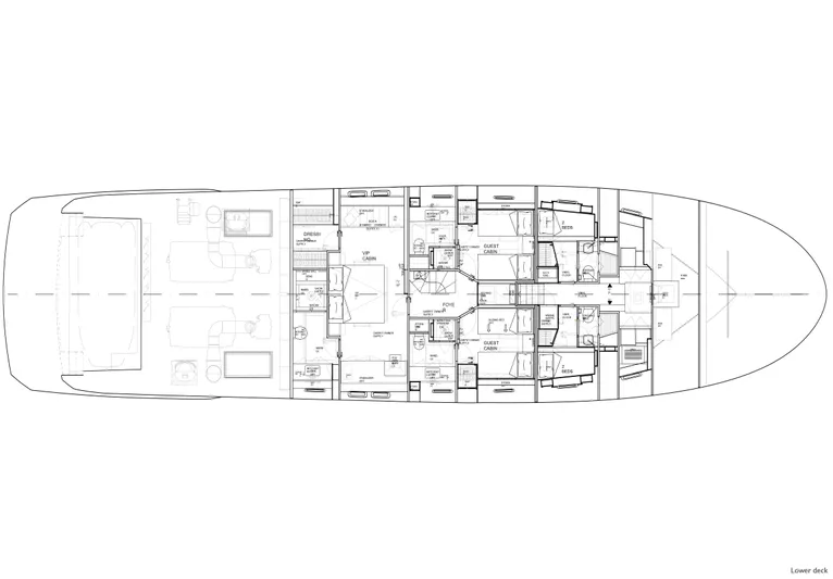 T-b Yacht Photos Pics Floor plan of 2022 Sanlorenzo SL96A luxury yacht, showcasing detailed interior layout.