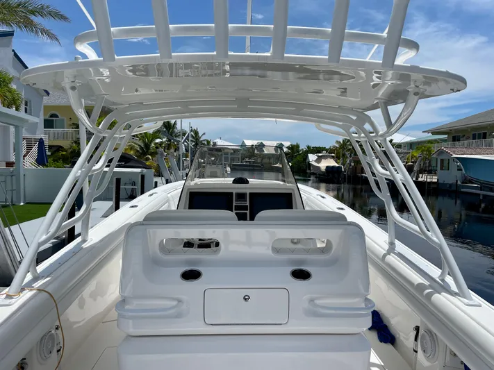  Yacht Photos Pics 2013 Intrepid 375 Center Console boat with sleek white design and spacious deck.