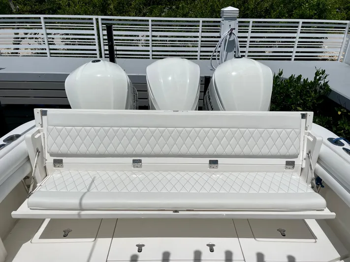 Yacht Photos Pics 2013 Intrepid 375 Center Console with triple engines and quilted seating.