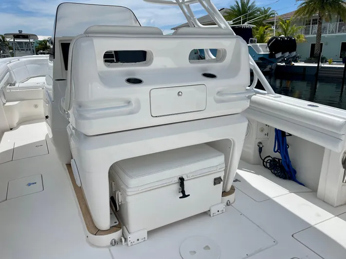  Yacht Photos Pics 2013 Intrepid 375 Center Console boat interior with seating and storage.