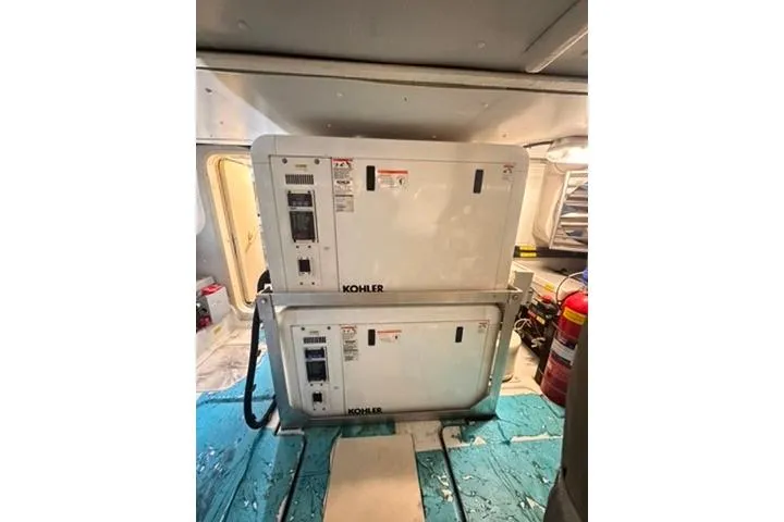  Yacht Photos Pics Engine room of 2014 Azimut 70 yacht with Kohler generators.