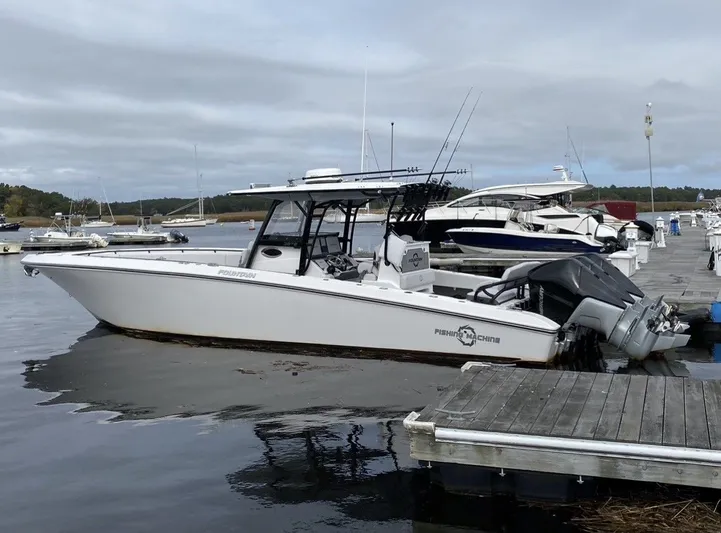  Yacht Photos Pics 2021 Fountain 38 Tournament Edition boat docked at marina.