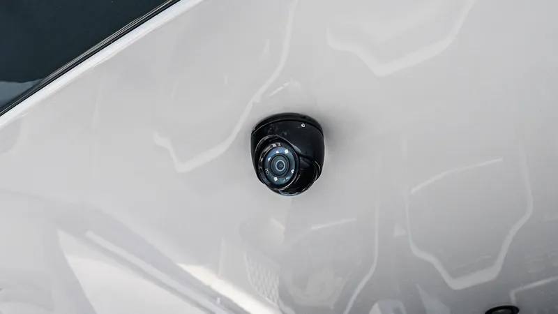  Yacht Photos Pics Security camera on 2025 Cigarette 52 Thunder boat exterior.