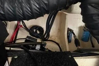  Yacht Photos Pics 2021 Regal 38 XO engine compartment with wiring and components visible.