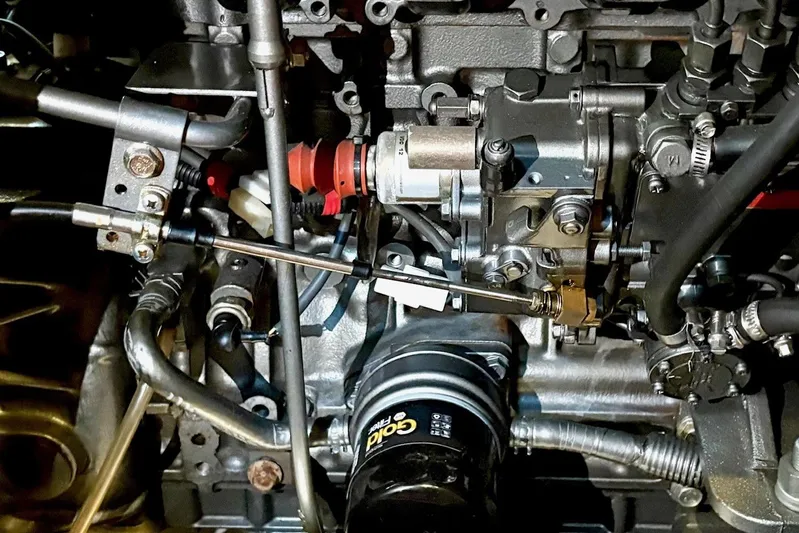 Pura Vida Yacht Photos Pics Engine components of a 2007 Jeanneau Sun Odyssey 42 DS sailboat.