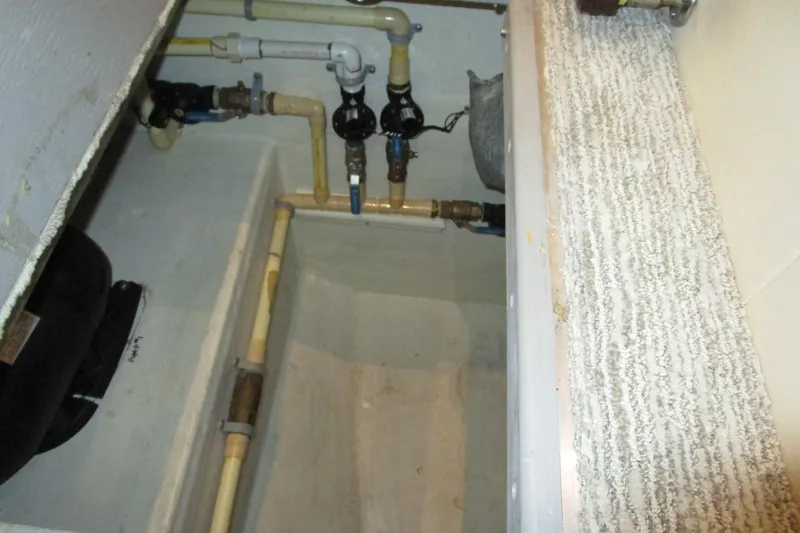 Shore Girl Yacht Photos Pics Water system under VIP sole