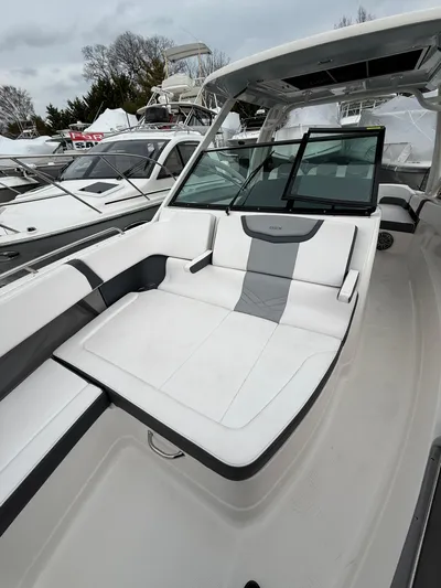 Yacht Photos Pics 2020 Chaparral 300 OSX boat with sleek seating and modern design.