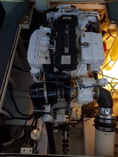 Constellation Yacht Photos Pics Engine room of a 1984 Sunny Briggs Custom Carolina boat.