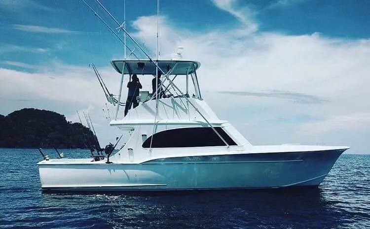 Constellation Yacht Photos Pics 1984 Sunny Briggs Custom Carolina boat on the water with fishing rods.