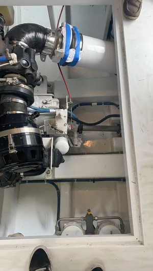 Constellation Yacht Photos Pics Engine compartment of a 1984 Sunny Briggs Custom Carolina boat.