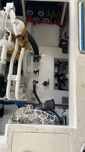 Constellation Yacht Photos Pics Engine compartment of a 1984 Sunny Briggs Custom Carolina boat.