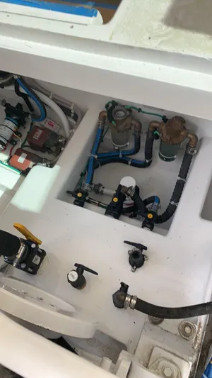 Constellation Yacht Photos Pics Engine compartment of a 1984 Sunny Briggs Custom Carolina boat.