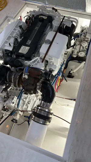 Constellation Yacht Photos Pics Engine compartment of a 1984 Sunny Briggs Custom Carolina boat.