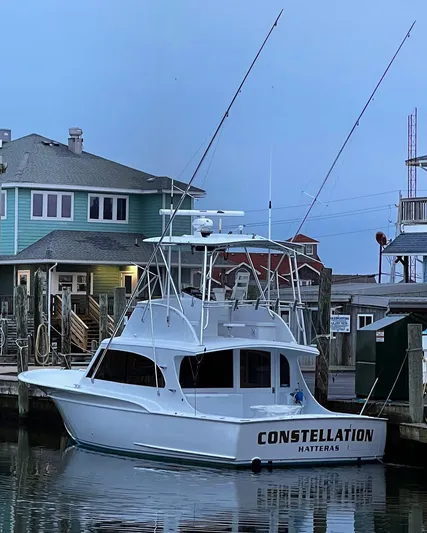Constellation Yacht Photos Pics 1984 Sunny Briggs Custom Carolina boat named Constellation docked at Hatteras marina.