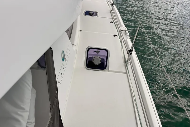  Yacht Photos Pics 2016 Lagoon 42 catamaran deck with ocean view and sleek design.