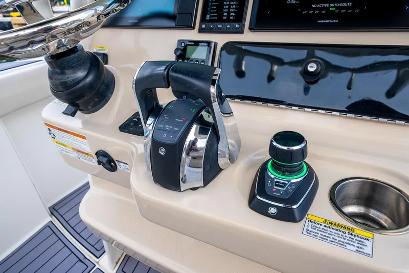 My Sherry III Yacht Photos Pics Control panel of a 2018 Boston Whaler 280 Outrage boat with advanced navigation features.