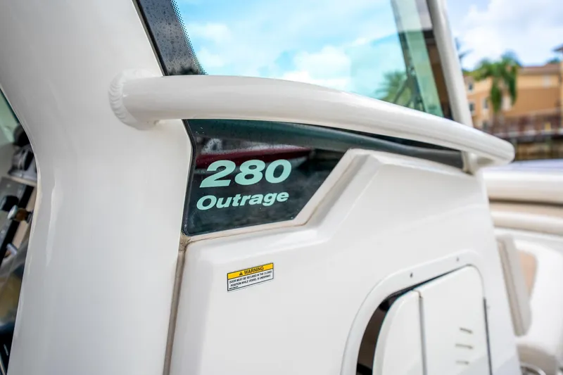 My Sherry III Yacht Photos Pics 2018 Boston Whaler 280 Outrage boat detail with model name visible.