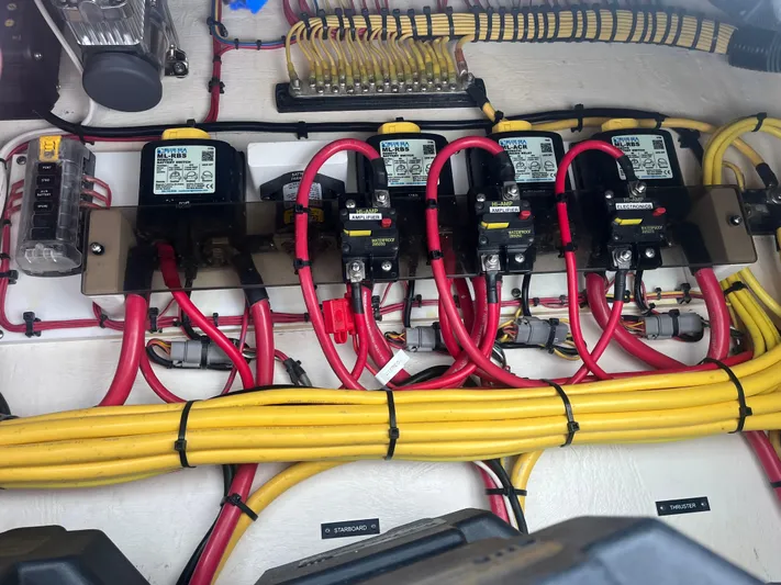 Agitator Yacht Photos Pics Electrical wiring system in a 2016 Intrepid 327 Center Console boat.