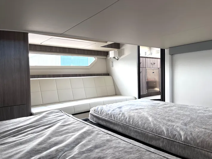  Yacht Photos Pics Interior cabin of 2022 Regal 42 Grande Coupe with modern furnishings.