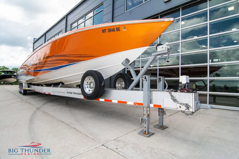  Yacht Photos Pics 2015 Nor-Tech 527 Super Vee boat on trailer at Big Thunder Marine.