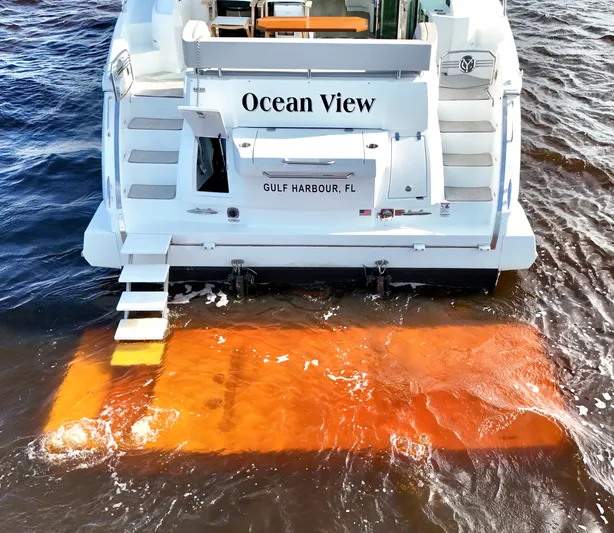 Ocean View Yacht Photos Pics Hydraulic Swim Platform w/ 5 Step