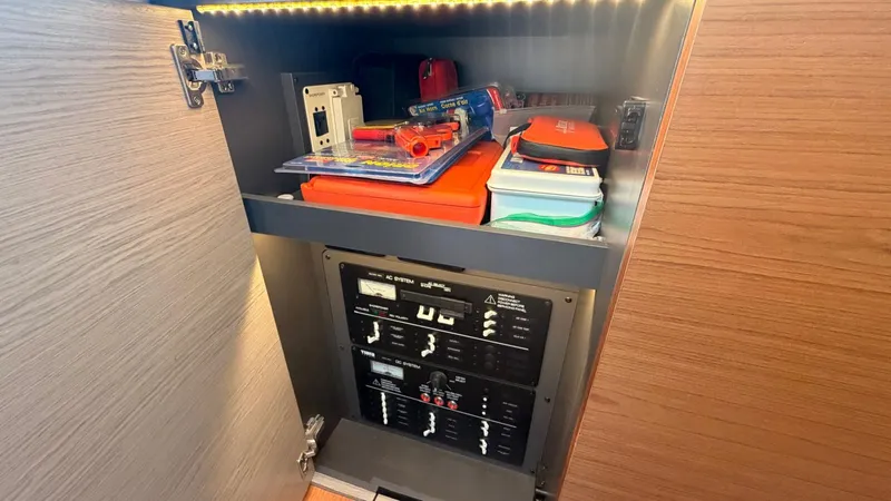  Yacht Photos Pics Interior view of Tiara Sport 34 LS 2023 with control panel.