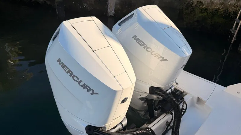  Yacht Photos Pics Two Mercury outboard engines on a Tiara Sport 34 LS boat.