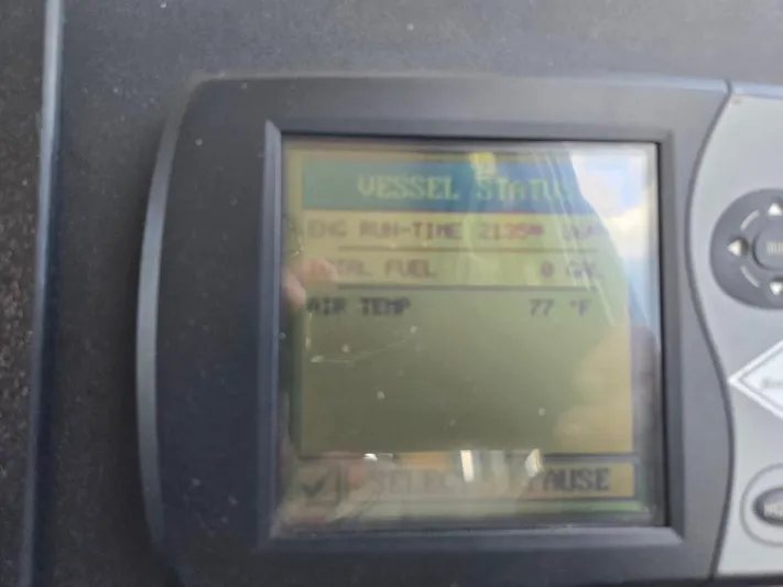 Ecola Yacht Photos Pics Display screen showing vessel status on a 2005 American Tug 34 Pilothouse.