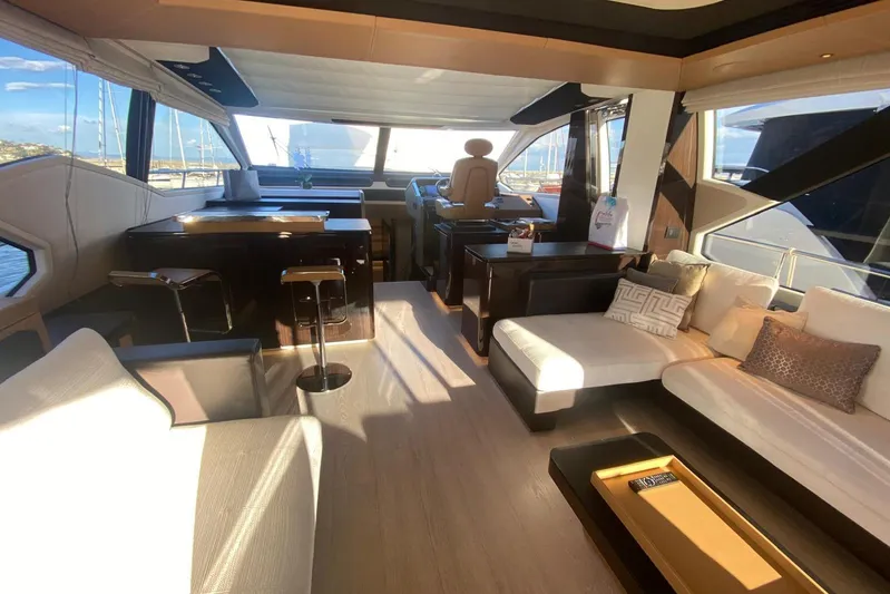  Yacht Photos Pics Luxurious interior of a 2016 Azimut 77S yacht with elegant seating and modern design.