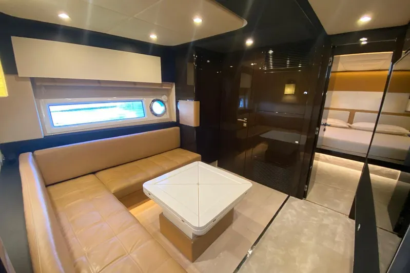 Yacht Photos Pics Luxurious interior of 2016 Azimut 77S yacht with elegant seating and modern design.