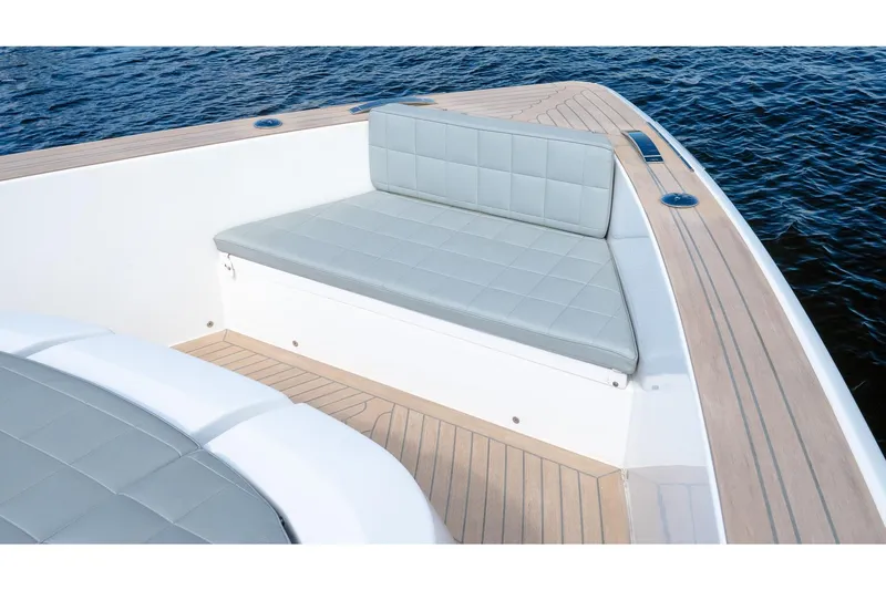  Yacht Photos Pics Luxurious seating on 2024 Pardo Yachts 43, featuring elegant design and craftsmanship.