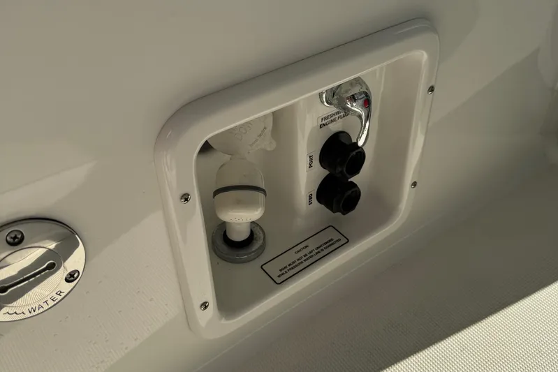  Yacht Photos Pics 2020 Formula 370 SS boat control panel with water access and switches.