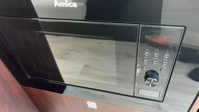  Yacht Photos Pics Built-in Amica microwave in Galeon 410 HTC yacht, 2024 model.