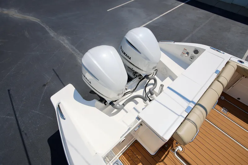  Yacht Photos Pics 2021 Pursuit OS 325 Offshore boat with twin Yamaha outboard engines.