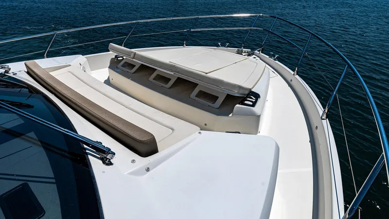 O Sea D Yacht Photos Pics 2017 Absolute 50 Fly yacht with spacious sunbathing deck on calm water.