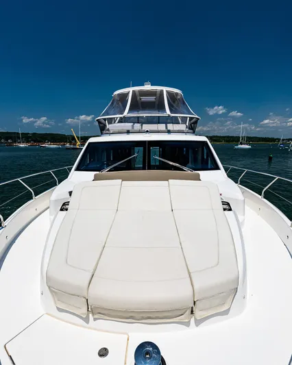 O Sea D Yacht Photos Pics 2017 Absolute 50 Fly yacht with spacious deck under clear blue sky.