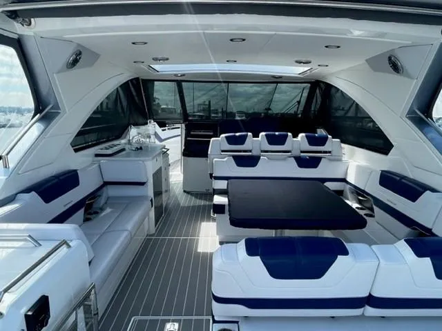  Yacht Photos Pics 2022 Formula 400 Super Sport Crossover yacht interior with luxurious seating and modern design.