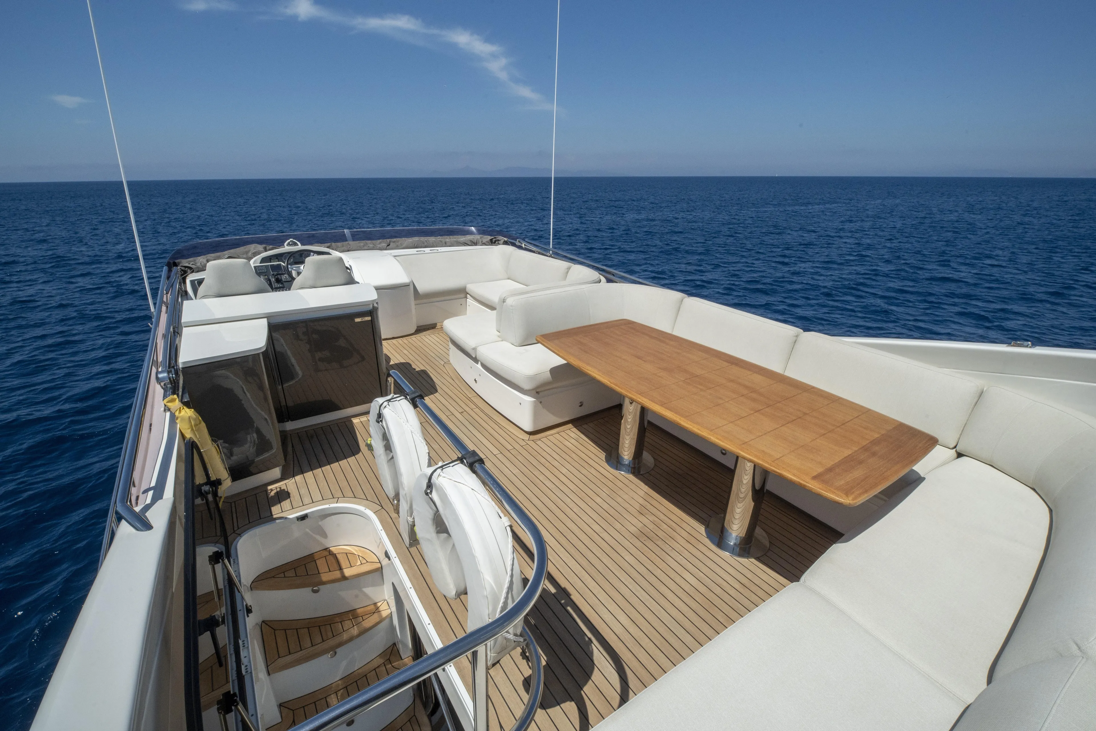  Yacht Photos Pics Luxury Princess 56 yacht deck, 2014 model, with spacious seating and ocean view.