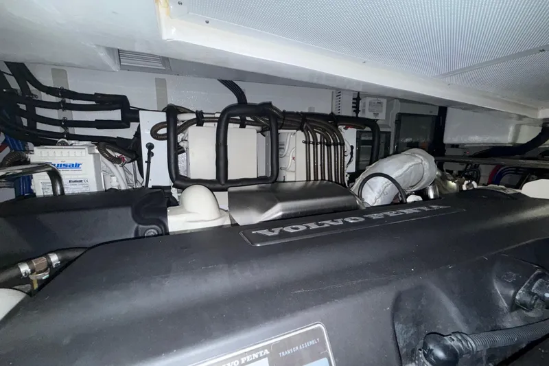 Habibi Yacht Photos Pics Engine room of 2017 Belize 54 Daybridge with Volvo Penta components and wiring.