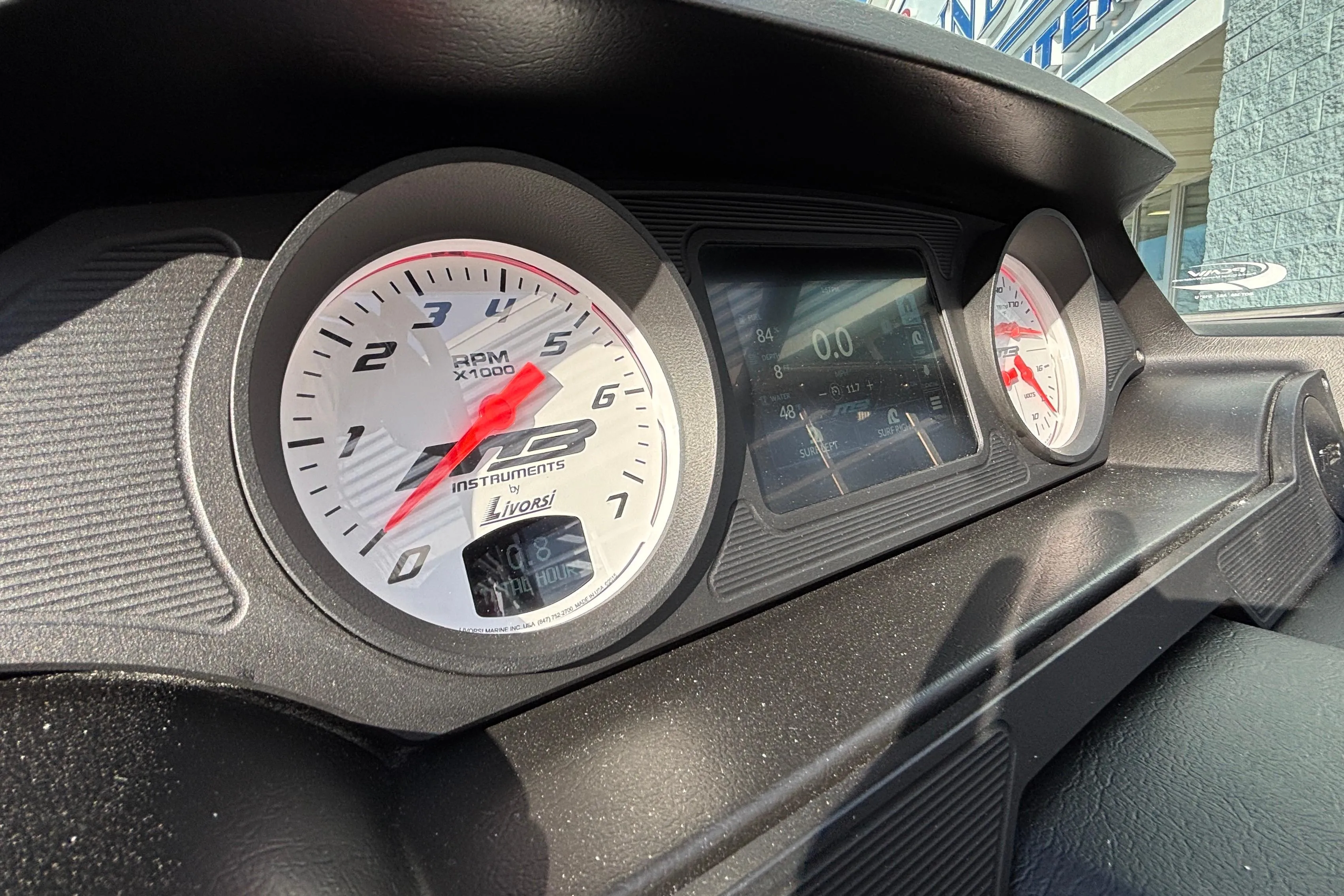 Dashboard of 2026 MB B52 23 Classic with RPM gauge and digital display.