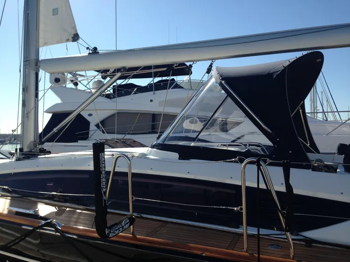  Yacht Photos Pics Custom Dodger W/SS Grab Rails