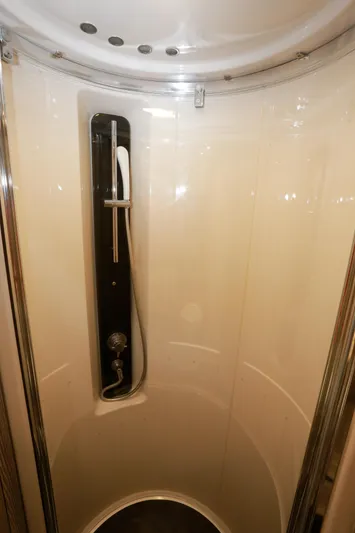  Yacht Photos Pics Shower area in 2019 Azimut Magellano 53 yacht, featuring modern fixtures and sleek design.