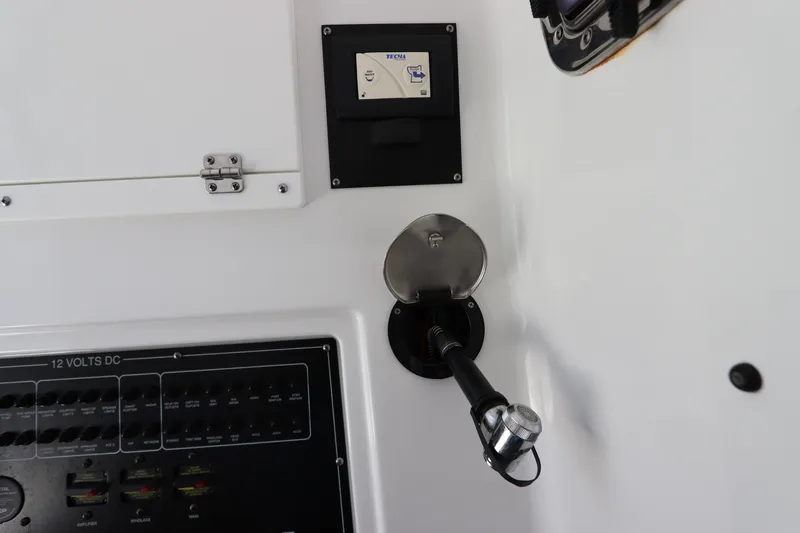  Yacht Photos Pics Control panel and equipment on a 2023 Blackfin 272 CC boat.