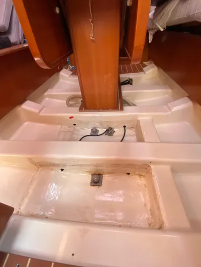  Yacht Photos Pics Interior view of a 2006 Dufour 34 Performance sailboat, showcasing the bilge area.