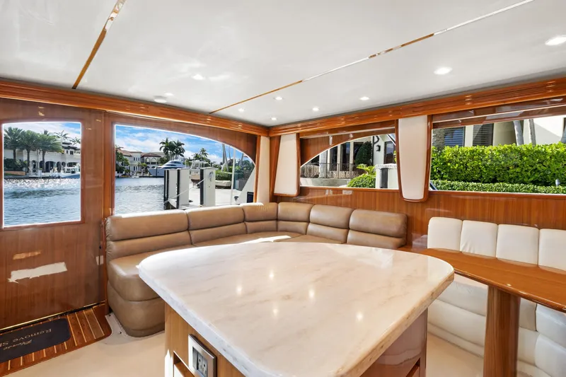 Lysea Lu Yacht Photos Pics Galley facing aft toward port side couch