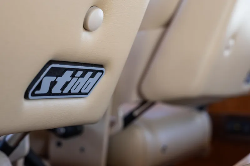 Yeomalt Yacht Photos Pics Close-up of Stidd seat in 2014 Grand Banks 50 Eastbay SX yacht.